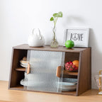 HollyHOME Small Bamboo Kitchen Pantry Sideboard - Image 2