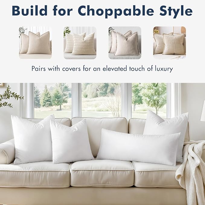 MIULEE 30x30 Euro Pillow Inserts, Double-Layer Down-Proof Cotton Cover - Image 4