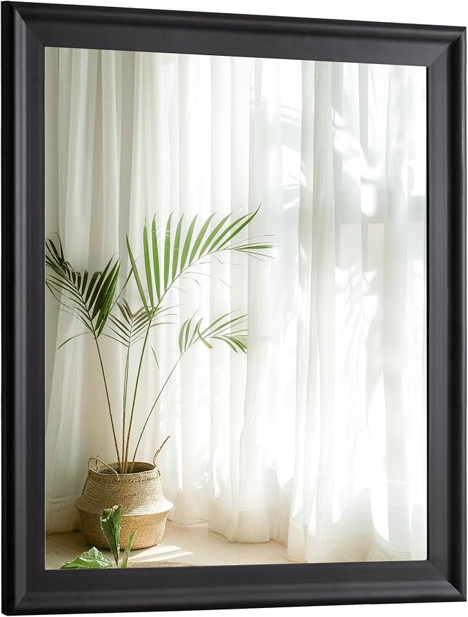 Black Mirror for Bathroom, Rectangle Rustic 30 x 36 inch Vanity Mirror for Wall by WIOWUR