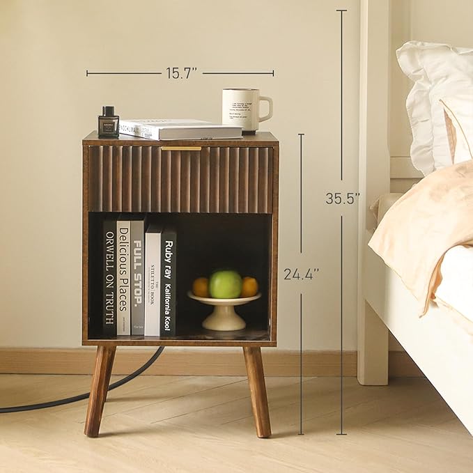 Fultyle Mid Century Modern Nightstand - Image 3