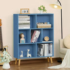 YAHARBO 7 Cube Bookshelf, Wooden Modern Bookcase - Image 4