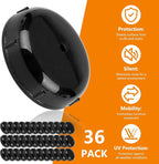 36-Pack Wrought Iron Patio Furniture Feet Caps 1-1/2 inch Round Plastic Outdoor - Image 8