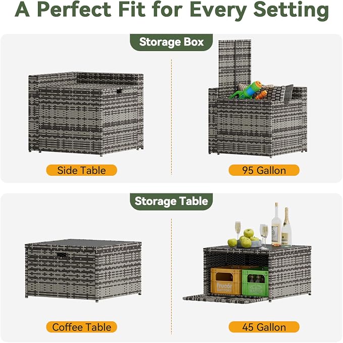 Aoxun 8 Piece Patio Furniture Set, Wicker Outdoor Furniture - Image 5
