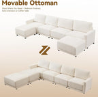 110.6" L Shaped Modular Sectional Sofa Modern Chenille Comfy Couch - Image 8