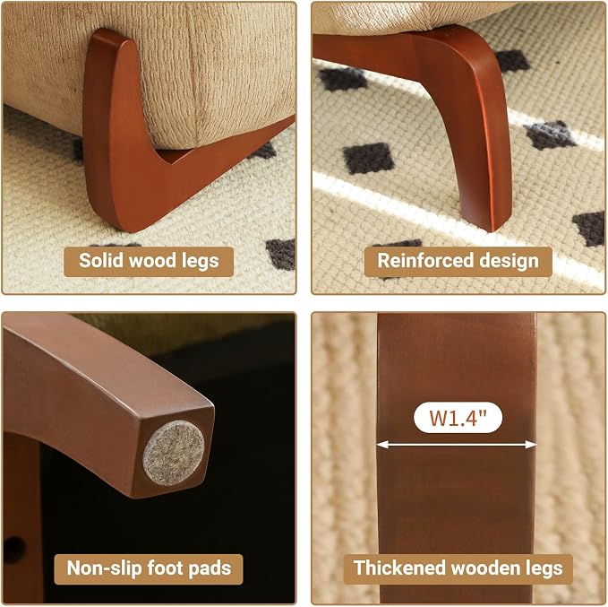 KEIKI Velvet Accent Chair, Armless Cloud Chair - Image 3