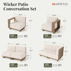 MIXPATIO 6 Pieces Patio Furniture Set, Outdoor Sectional Conversation Sets - Image 6