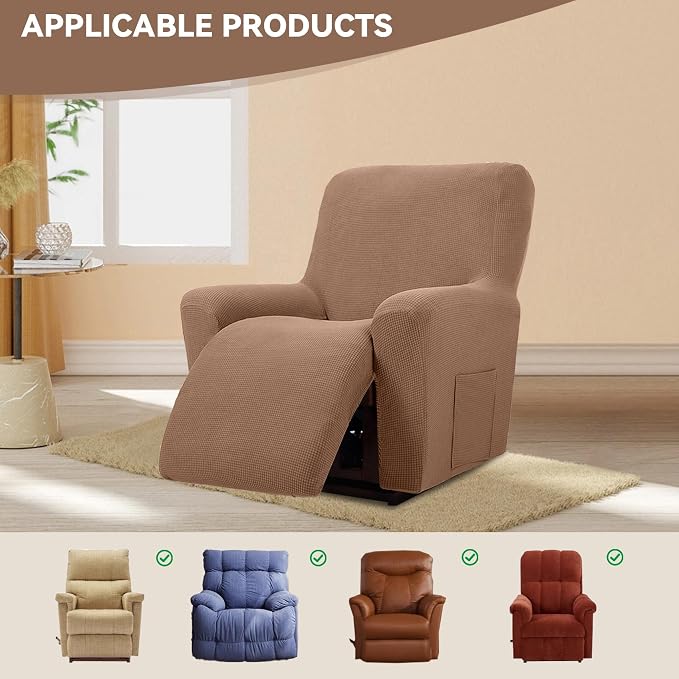 Cupuamon Recliner Chair Covers, Lazy Boy Recliner Covers Stretch Reclining - Image 5