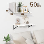 Fun Memories Floating Shelves for Wall, 12 Inch Deep Floating Shelves Set of 2 - Image 3