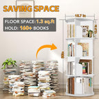 RUNSUNSPRI 4 Tier Rotating Bookshelf Tower, Spinning Bookshelf, Revolving 360° - Image 2