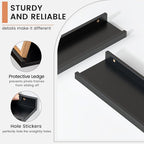 Floating Picture Ledge Shelves Set of 8, 16 Inch Solid Wood Wall Shelves - Image 4