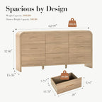 Curved 9-Drawer Dresser for Bedroom, Vanity Desk TV Stand for Living Room - Image 2