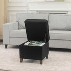Adeco 17.5" Square Fabric Ottoman - Image 2
