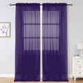 Purple Sheer Curtains 96 Inch Length, Elegant Sheer Curtains by OWENIE