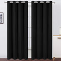 Blackout Curtains 52 x 84 inches Long Black Curtains Set of 2 Panels Thermal by Lemomo