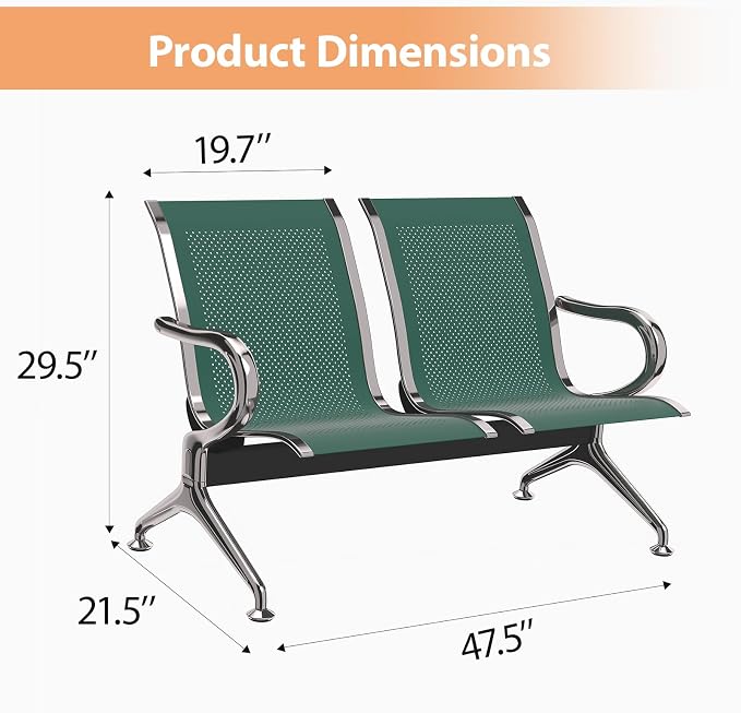 Kinfant 2-Seat Waiting Room Chair - Image 2