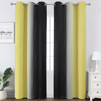 Black and Yellow Ombre Blackout Curtains 84 Inches Long | Room Darkening - Image 2