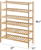 viewcare 6-Tier Bamboo Shoe Rack - Image 3