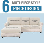 H.VERSAILTEX 2025 New Sectional Couch Covers 6 Pieces Stretch Sofa Covers - Image 2