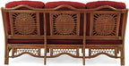 Malibu Lounge Set of 4: 2 Natural Rattan Wicker Chairs, Three-Seater Sofa - Image 10