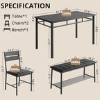 IRONCK Dining Table Set for 4, Kitchen Table - Image 2