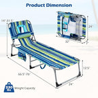 Goplus Tanning Chair, Folding Adjustable Patio Lounge Chair - Image 3