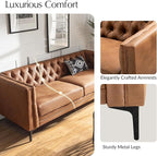HULALA HOME 84" W Faux Leather Sofa Couch - Image 6