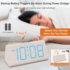 DreamSky Wooden Digital Alarm Clocks - Image 4