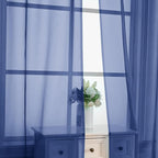 Royal Blue Sheer Curtains 84 Inches Long 2 Panels - Image 5