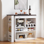 ModernMate Bar Cabinet with Storage 360° Rotating Home Bar Table with Power - Image 2
