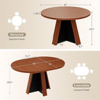 iPormis 43.3in-59in Extendable Round Dining Table - Image 2