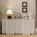 Brafab Buffet Cabinet, Wood Fluted Credenza by Brafab