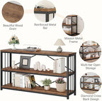 LVB Industrial Console Entryway Table, Metal Wood Rustic Sofa Table - Image 5