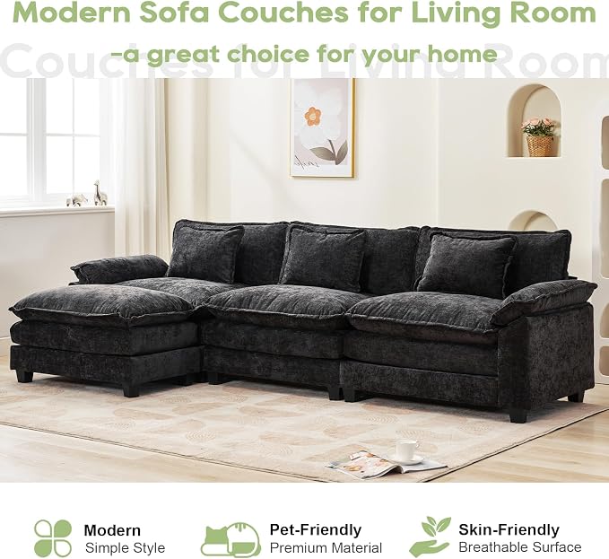Oprisen 120" Modular Sectional Sofa, Comfy Cloud Couch Sectional Sofa - Image 7
