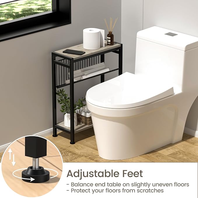Small Side Table for Small Space, 3-Tier Narrow End Table - Image 4