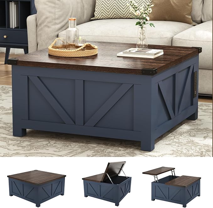 jimeimen Farmhouse Lift Top Coffee Table - Image 5