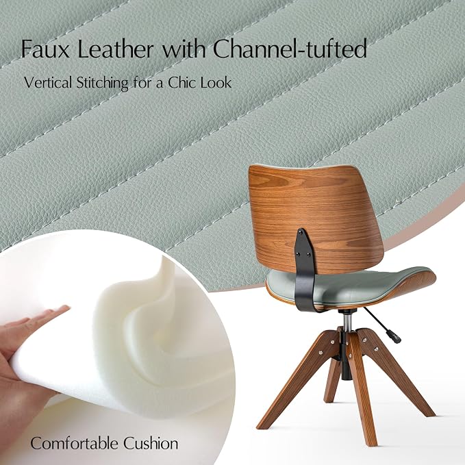 HULALA HOME Faux Leather Home Office Chair - Image 6