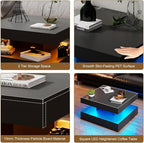 HedoAjim Black LED Coffee Table - Image 4