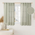 45 Inch Length Linen Curtains for Small Window Bedroom, 34 x 45 Inch | Semi by LAMIT