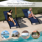 EROMMY Outdoor Chaise Lounge Set of 3, Reclining Patio Chairs - Image 7