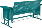 Crosley Furniture Bates Retro Metal Outdoor Sofa Glider, 3-Person Rocking Patio - Image 5