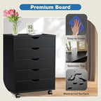 OLIXIS 5 Drawer Mobile File Cabinet Under Desk Storage Organization - Image 8