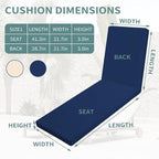 Outdoor Chaise Lounge Cushions for Patio, Waterproof Replacement Seat Cushions - Image 4
