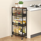 XYZLVSI Slim Storage Cart 4 Tier Narrow Kitchen Rolling Cart on Wheels - Image 8