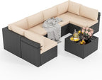 7-Piece Outdoor Sectional Sofa Set, Weather-Resistant Patio Furniture Set - Image 9