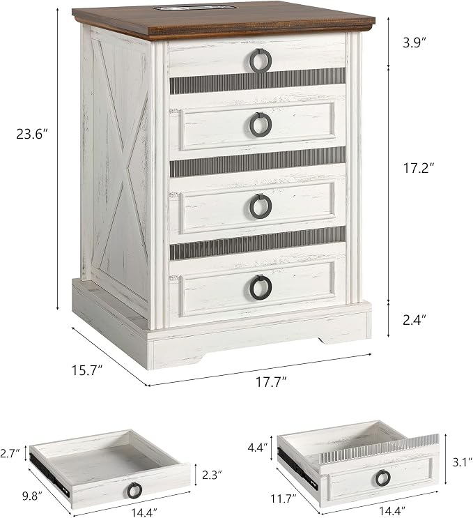 Farmhouse Night Stand Set 2 - Image 3