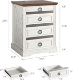 Farmhouse Night Stand with Gun Drawer, Bedside Table with Charger Station - Image 2
