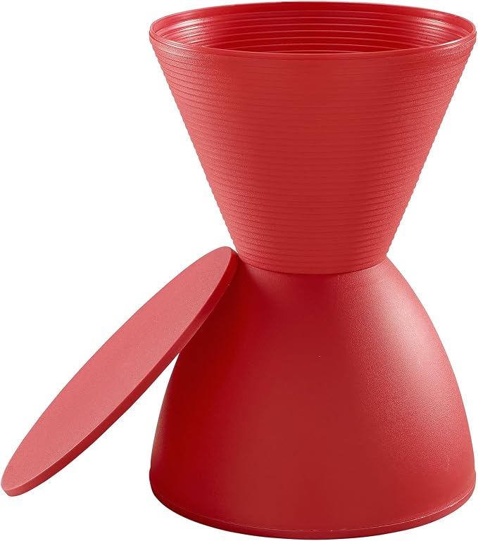 Modway Haste Contemporary Modern Hourglass Accent Stool in Red - Image 4