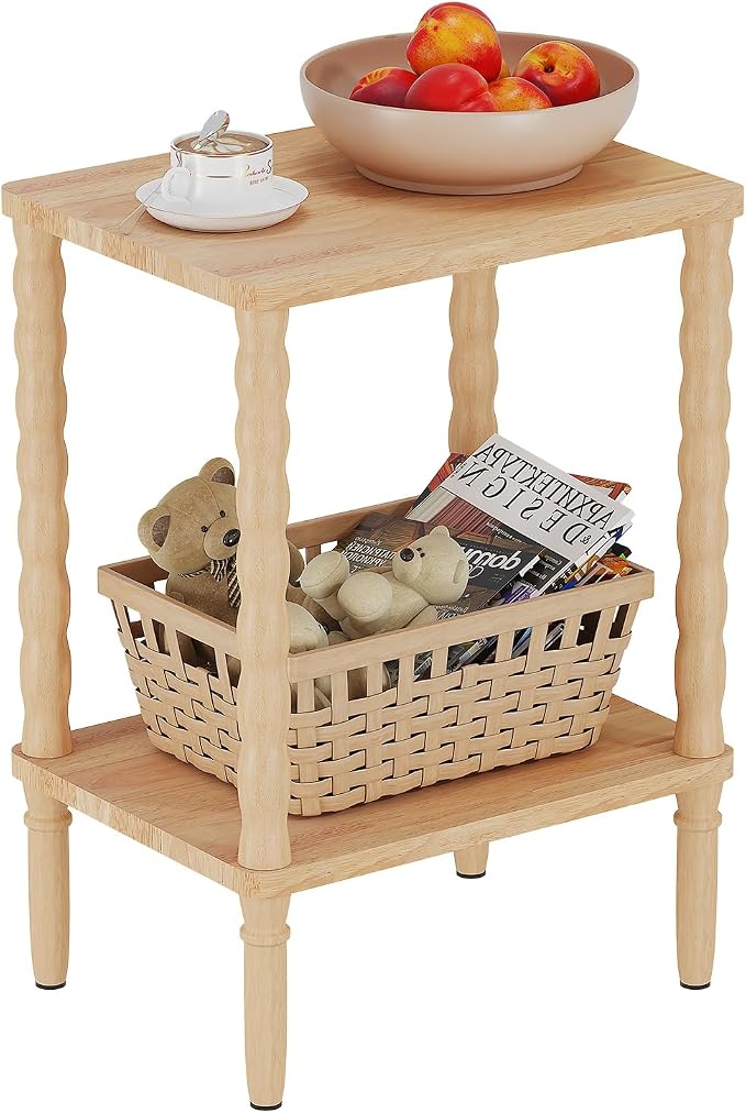 Solid Wood Side Table, Small Retro End Table, Narrow Couch Side Table - Image 9