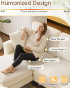 Karl home 99.6" Sectional Sofa, U-Shaped Chenille Upholstered Couch - Image 7