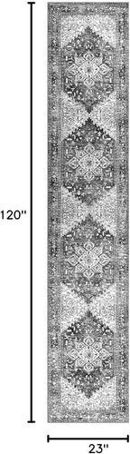 Yamaziot Washable Runner Rug, 2x10 Non-Slip Boho Hallway Kitchen Rug | Stain - Image 2